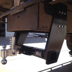 Truck tow hitch with adjustable height and dual size towing balls